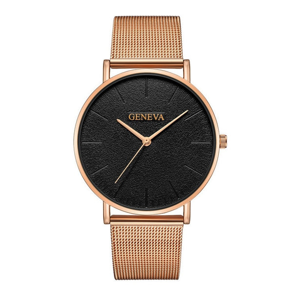 Hot Sale Ultra-thin Women's Watch 2019 Men's Watch Luxury Saat Rose Gold Mesh Stainless Steel Women's Watches Female Male Clock