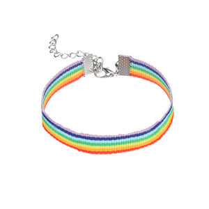 Hot Sale 1PC Fashion Rope Bracelet Men Lesbian Pride Rainbow Charms Bracelet Gift For Gay Jewelry Lover Couple Pulsera Hombre