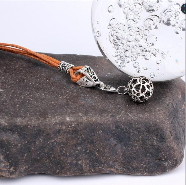 Women's Necklace brown leather siber  Jewelry Accessories Ladies leather necklace Women's ethnic necklace