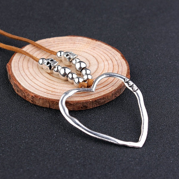 Women's Necklace brown leather siber  Jewelry Accessories Ladies leather necklace Women's ethnic necklace