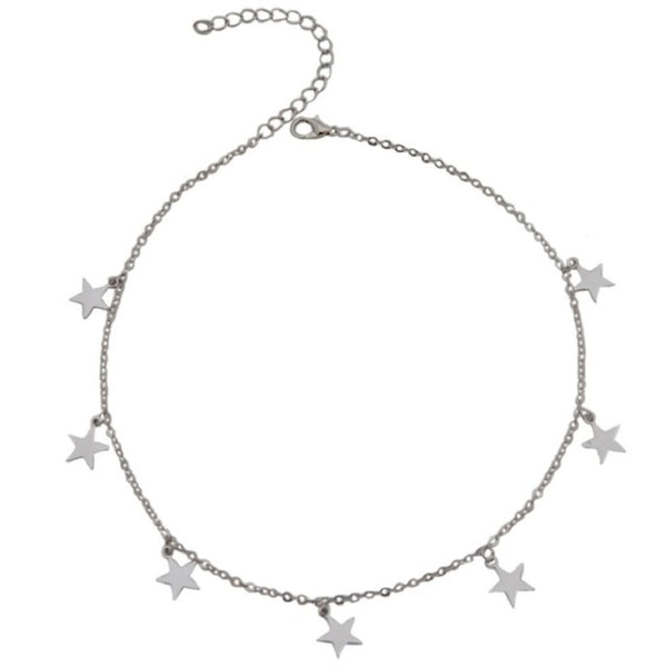 New Bohemian Fashion Simple Women's Alloy Chain Necklace Long Five-pointed Star Pendant Nnecklace Jewelry Gifts