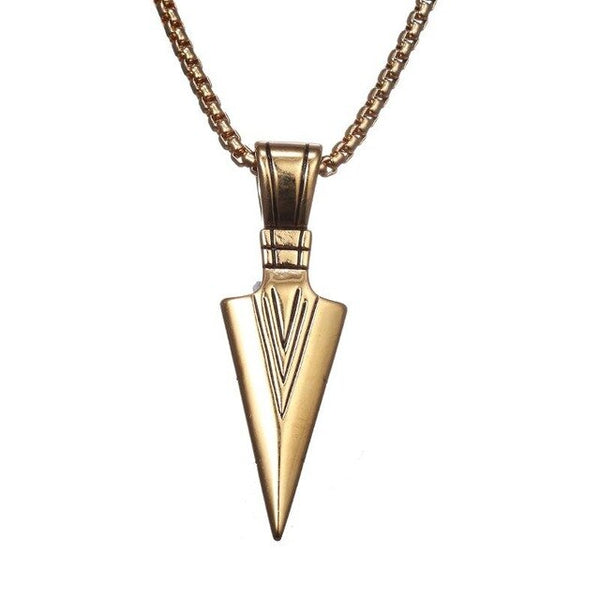 Men's Fashion Jewelry Gold Silver Black Arrow Head Pendant Long Chain Necklaces mens necklaces Collier Femme ArrowHead