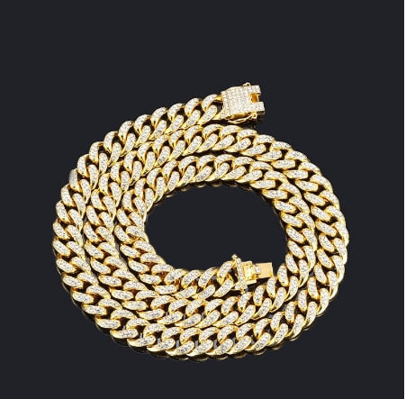 Big Gold Chain Hip-hop Style Gold and Silver Cuban Necklace Tide Cool Hanging Cuban Chain Men and Women Hanging Hip-hop Jewelry