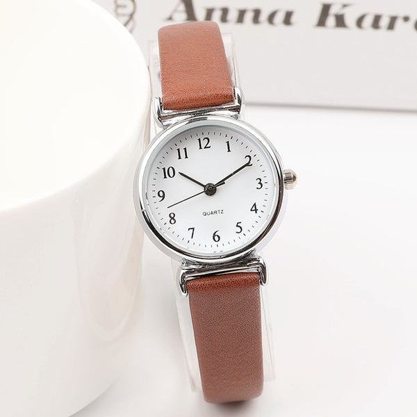 Exquisite small simple women dress watches retro leather female clock Top  brand women's fashion mini design wristwatches clock