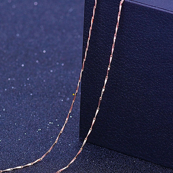 RE 45cm DIY women's chain Necklaces Friendly Copper Wave/Snake/Box Chains Jewelry Beads for Pendant Accessories rose gold J40