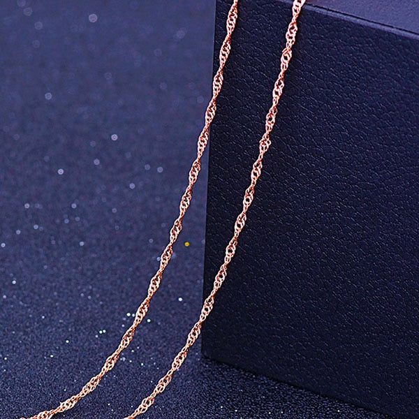 RE 45cm DIY women's chain Necklaces Friendly Copper Wave/Snake/Box Chains Jewelry Beads for Pendant Accessories rose gold J40