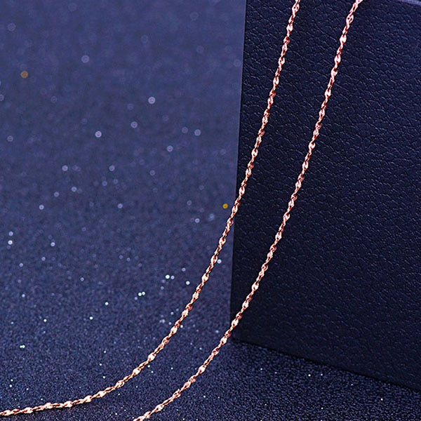 RE 45cm DIY women's chain Necklaces Friendly Copper Wave/Snake/Box Chains Jewelry Beads for Pendant Accessories rose gold J40