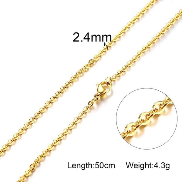 Women's Necklaces Cable Link Chain Thin Rose Gold Color Snake Chain Choker Girl Birthday Gift Jewelry