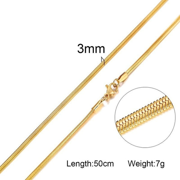 Women's Necklaces Cable Link Chain Thin Rose Gold Color Snake Chain Choker Girl Birthday Gift Jewelry