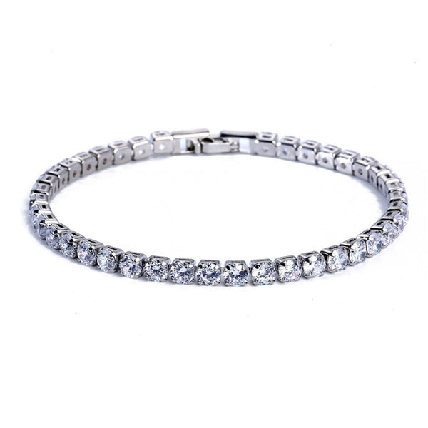 Luxury 4mm Cubic Zirconia Tennis Bracelets Iced Out Chain Crystal Wedding Bracelet For Women Men Gold Silver Bracelet Jewelry