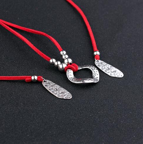 Women's Necklace brown leather siber  Jewelry Accessories Ladies leather necklace Women's ethnic necklace